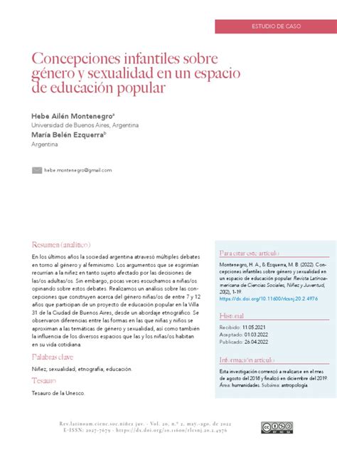 Articulo Pdf Educación Sexual Feminismo