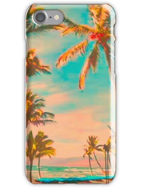 Vintage Hawaiian Beach Scene Teal Iphone 7 Snap Case Teal Case Teal Iphone Cases Hawaiian