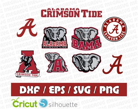 Alabama Crimson Tide Svg Dxf Eps Png Cut File Pack