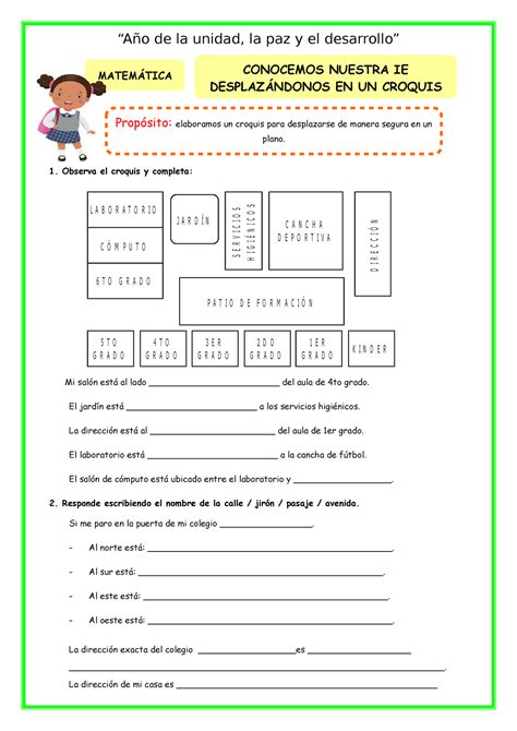 Ficha LUN MAT Conocemos Nuestra IE Desplazándonos EN UN Croquis Año