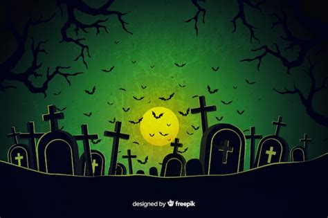 Premium Vector | Grunge halloween cemetery background