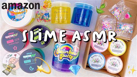 Satisfying Slime Asmr Amazon Slime Unboxing 🌈 Rainbow And Mold Youtube