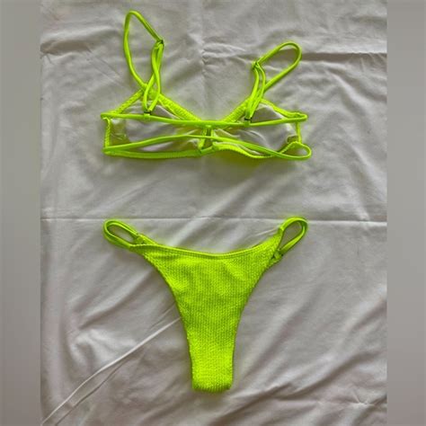 SHEIN Swim Neon Yellow Bikini Poshmark