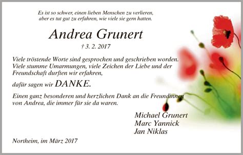 Traueranzeigen Von Andrea Grunert Trauer Hna De