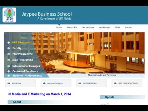 Jaypee Business School Noida Offers Mba Programme Admission 2014