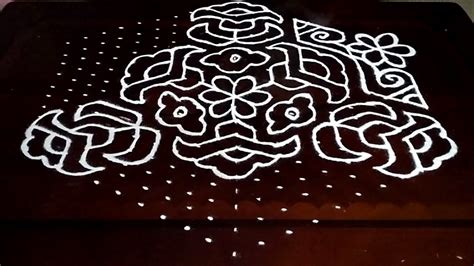 Easy Flowers Kolam Designs With 21 11 Middle Chukkala Muggulu With