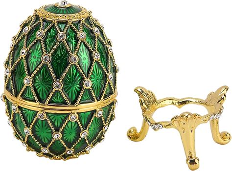 Pudełko na drobiazgi Faberge Egg Vintage emaliowane pudełko na