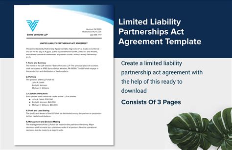 Limited Liability Partnerships Act Agreement Template In Word PDF