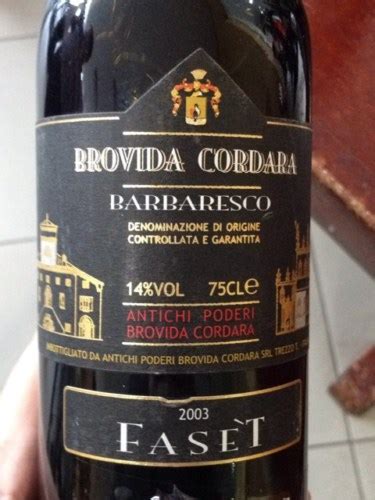 Brovida Cordara Faset Barbaresco Vivino Brasil