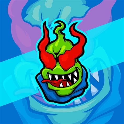 Premium Vector Scary Slime Monster Face Esport Gaming Mascot Logo