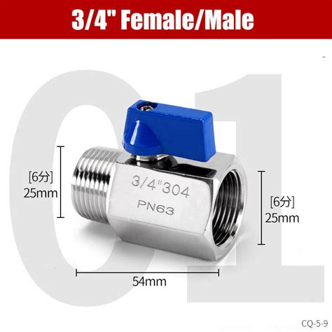 Mini Ball Valve M F F F BSP 1 8 1 Air Gas Water Fuel Stainless Steel