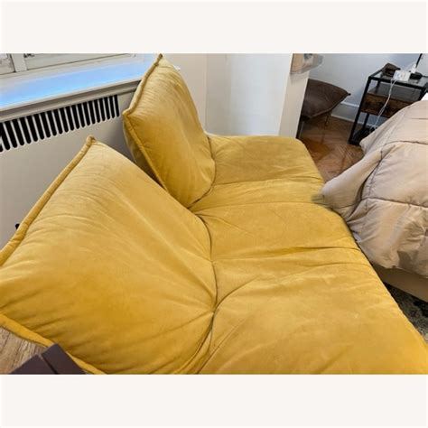 Ligne Roset Calin Loveseat Alcantara Sunflower Aptdeco