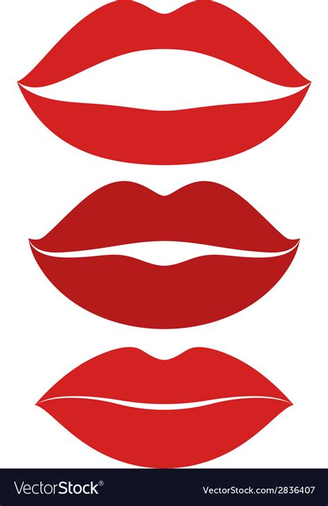 Human Lips Kiss Icon Set Vector