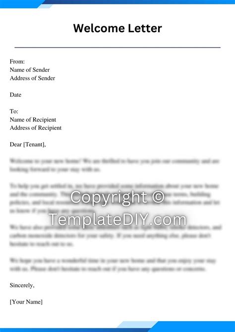 Welcome Letter For New Tenants Sample With Examples Word