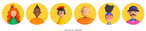 Collection 3d Avatars Young Men Women 库存插图 2066881958 Shutterstock