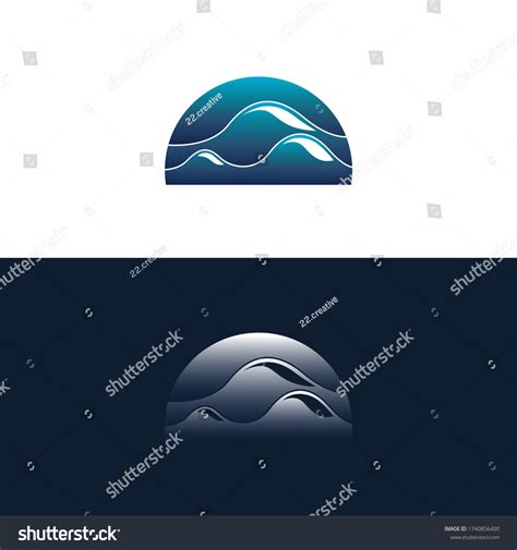 Mountain Silhouette Full Colour Background Logo Stock Vector (Royalty ...