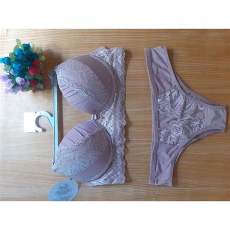 Conjunto De Lingerie Zilook Na Cor Nude Shopee Brasil