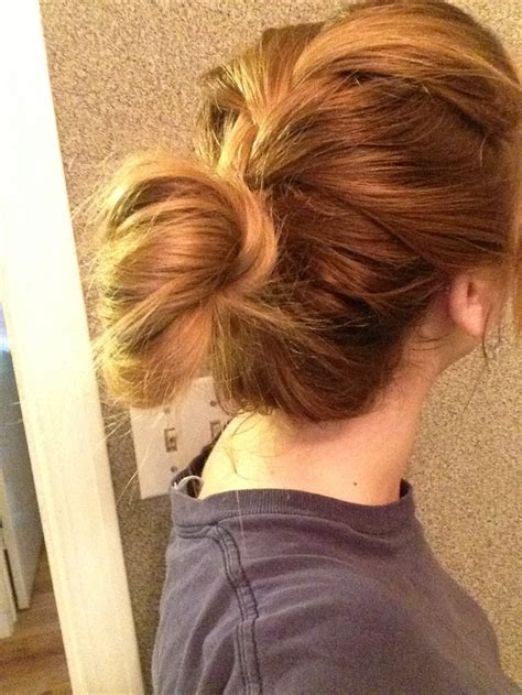 Quick And Easy French Braid Messy Bun Hairstyle