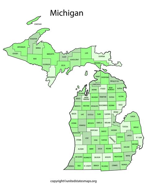 Michigan County Map | Map of Michigan Counties