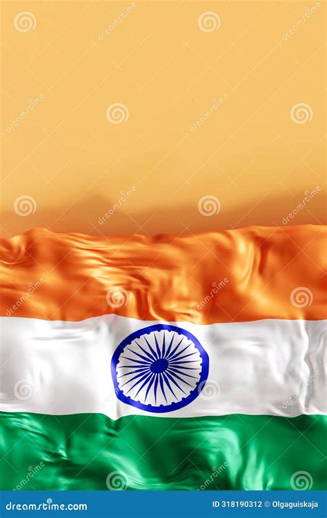 Indian National Flag With Flowing Saffron White And Green Colors