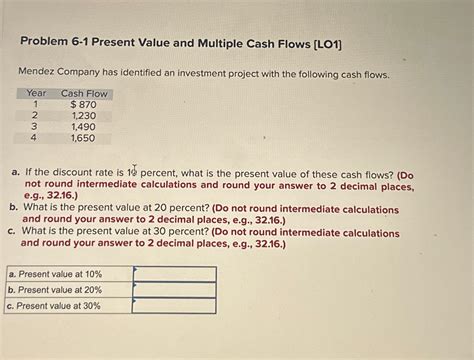 Solved Problem 6 1 ﻿present Value And Multiple Cash Flows