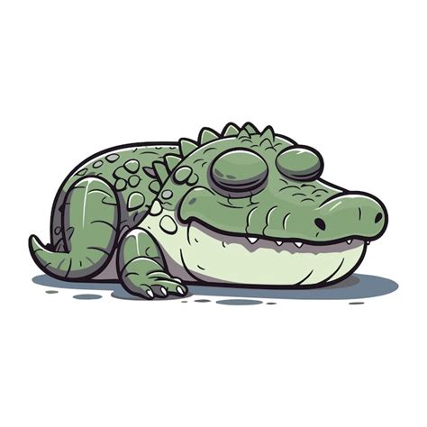 Premium Vector Crocodile Vector Illustration Hand Drawn Cartoon Crocodile