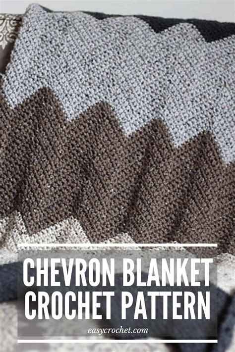 Easy Crochet Chevron Blanket - Pattern using Single Crochets