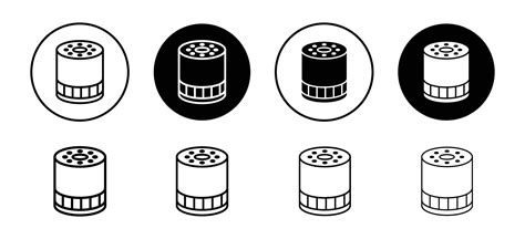 Car Oil Filter Icon Set Collection Car Oil Filter Outline Flat Icon