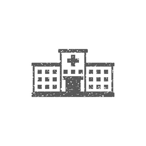 Premium Vector Hospital Building Icon In Grunge Texture Vector