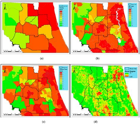 Rural Urban Classifications At 4 Different Spatial Levels A The Rucc Download Scientific