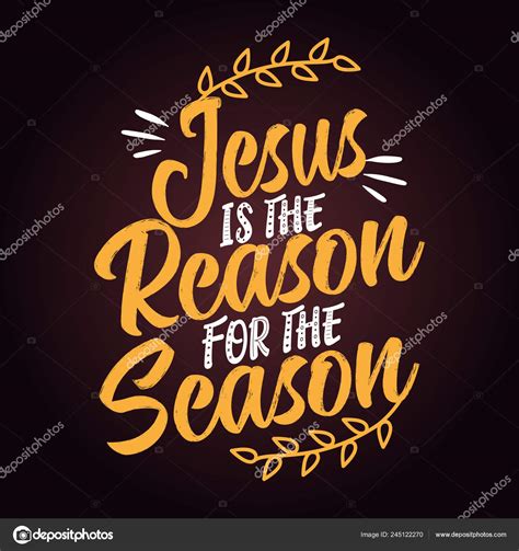 Jesus Reason Season Calligraphy Phrase Christmas Hand Drawn Lettering