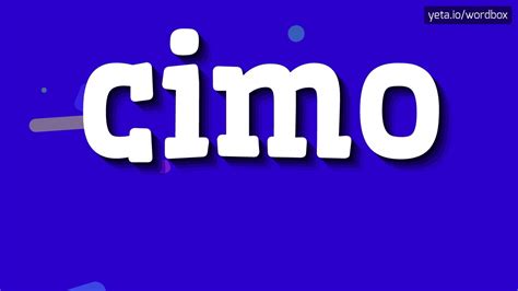 CIMO HOW TO PRONOUNCE CIMO Cimo YouTube