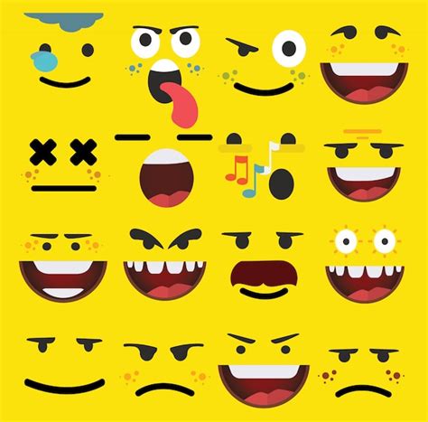 Premium Vector | Cartoon faces expressions vector