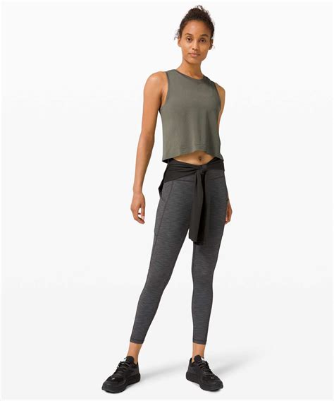 Lululemon Swiftly Breathe Crop Tank Van San Francisco Grey Sage