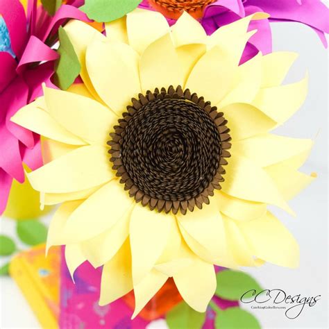 Paper Sunflowers Paper Sunflower Templates Diy Sunflowers Printable Sunflower Templates