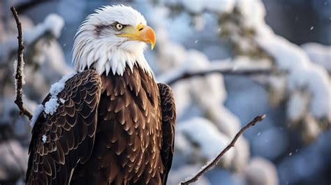 Premium AI Image A Bald Eagle With A White Head And Yellow Beak