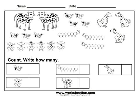 Math Counting Worksheet For Kindergarten