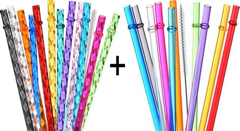 Alink 13in Tritan Reusable Straws And 13 Reusable Swirl