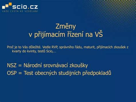 PPT Změny v přijímacím řízení na VŠ PowerPoint Presentation free