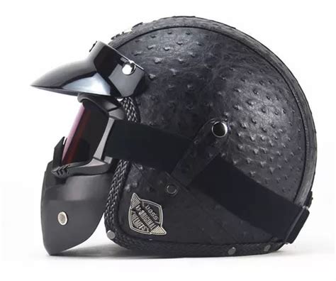 Casco 34 Piel Cafe Racer Clásico Retro Sé Un Tipo Duro Cuotas Sin