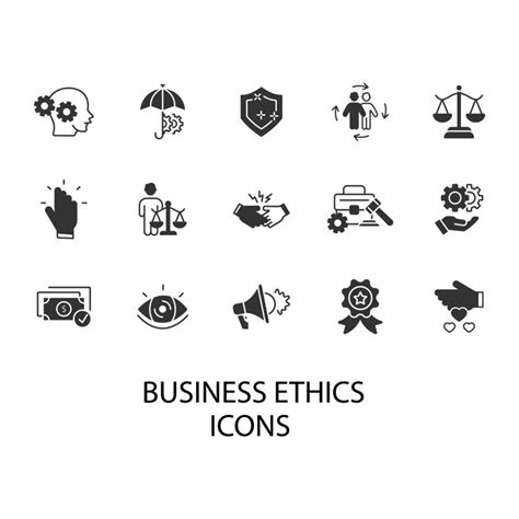 Business Ethics Icons Set Business Ethics Pack Symbol Vector Elements