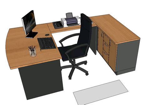 Escritorio Formal D En Sketchup Mb Librer A Cad