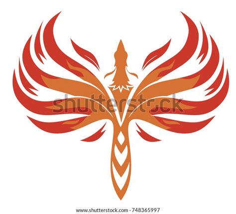 Rising Phoenix Vector Illustration Stock Vector Royalty Free 748365997