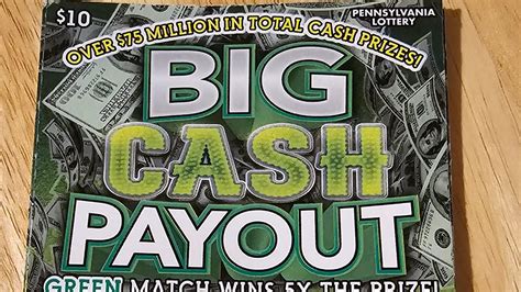 5 Tickets Big Cash Payout Pennsylvania Lottery Scratch Off Tickets