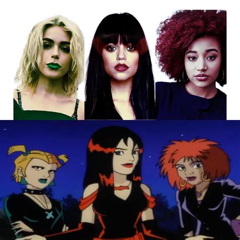 Kiernan Shipka Jenna Ortega And Amandla Stenberg As The Hex Girls R