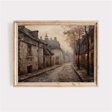 French Village Print French Provincial Art Antique French Painting Digital Print Provincial Wall ...