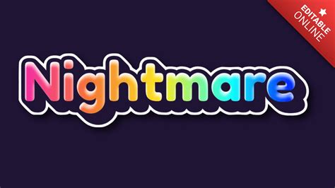 Nightmare | Rainbow 3D | Text Effect Generator