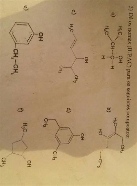 De Os Nomes Dos Seguintes Compostos Brainly Br