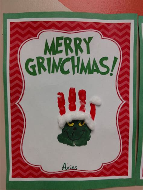 Grinch Fingerprint Art Fingerprint Art Handprint Art Art