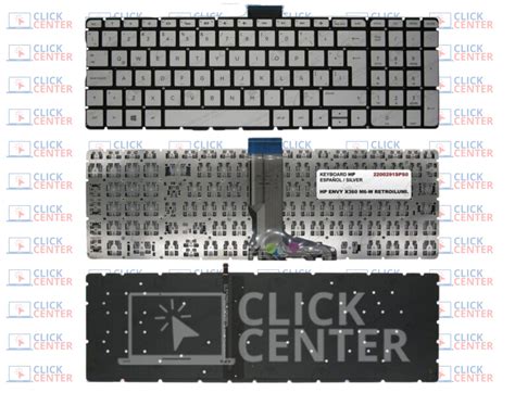 TECLADO HP ENVY X360 M6 W SILVER ESPAÑOL RETROILUMINADO Click Center